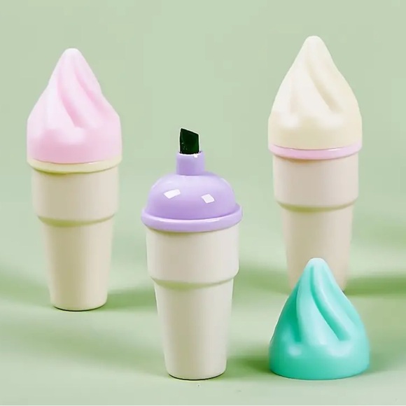 Ice cream cone mini fluorescent highlighters NWT - Picture 5 of 8